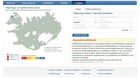 Íslandskort og texti