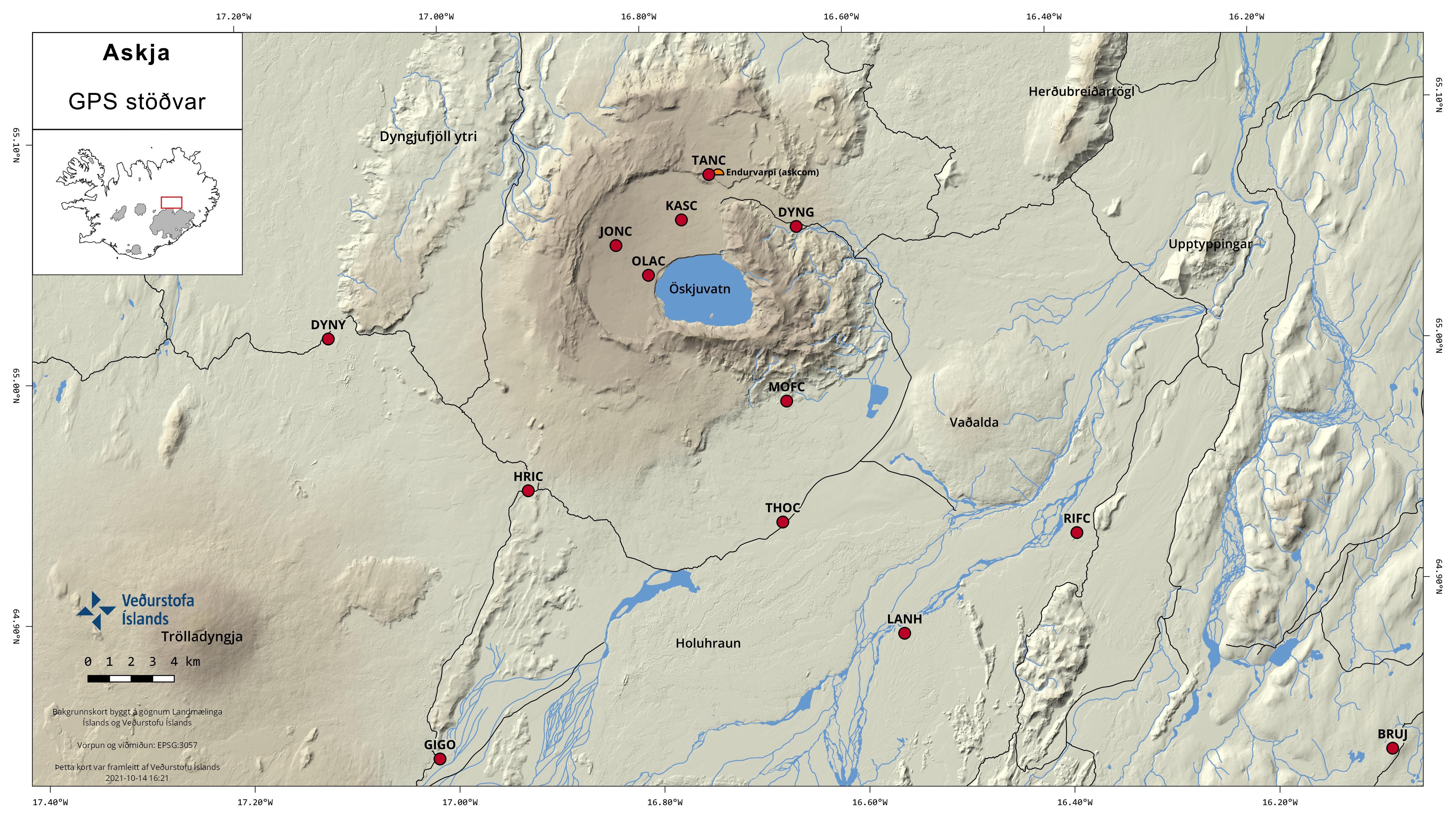 GPS stations by Askja