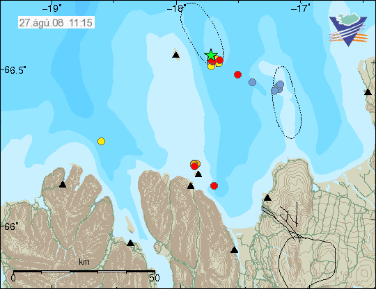 Jarðskjálfti austur af Grímsey