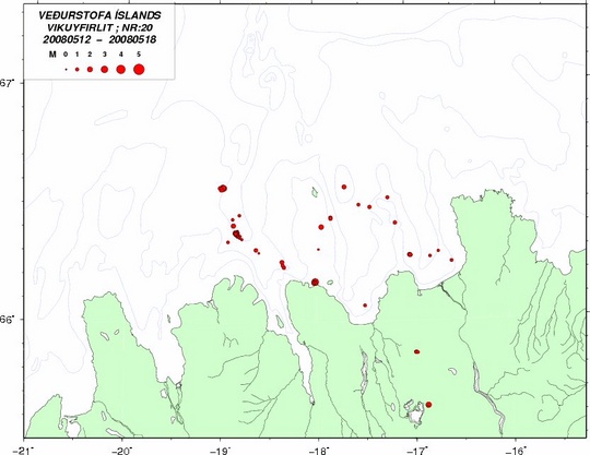 Jarðskjálftar úti fyrir Norðurlandi dagana 12. - 17. maí 2008