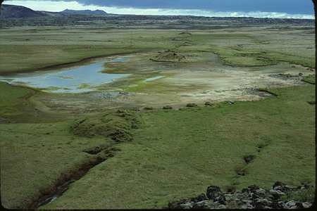 Jarðskjálftasprunga frá 1912 við Selsund á Rangárvöllum.