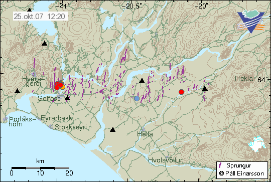 Jarðskjálftar undir Ingólfsfjalli 25. október 2007