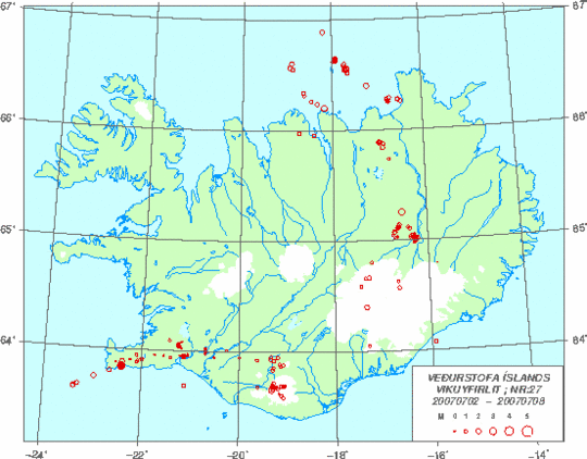 Jarðskjálftar 2.-8. júlí 2007