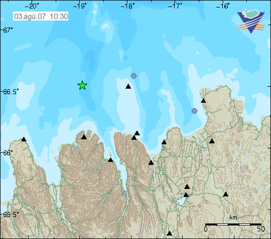 Jarðskjálfti á Kolbeinseyjarhrygg 2. ágúst 2007