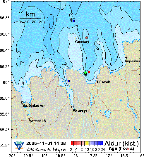 Jarðskjálfti suðaustur af Flatey 1. nóvember 2006