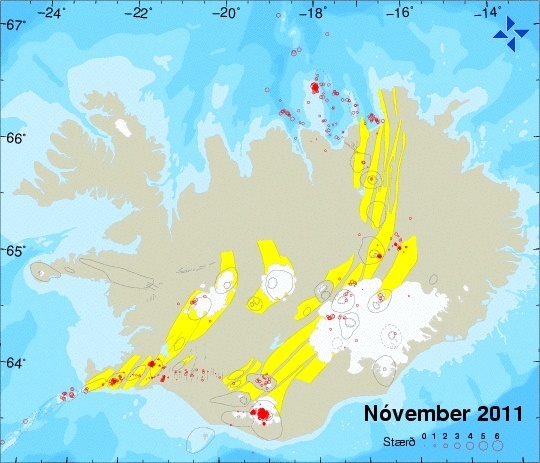 Jarðskjálftar á Íslandi í nóvember 2011