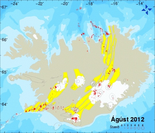 Jarðskjálftar á Íslandi í ágúst 2012