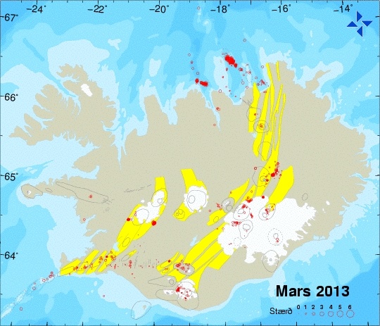 Jarðskjálftar á Íslandi í mars 2013