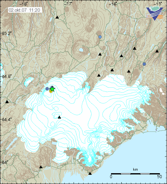 Jarðskjálfti undir Bárðarbungu 1. október 2007