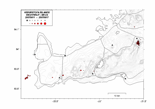 Jarðskjálftahrina við Vífilsfell 16. - 17. júní 2007