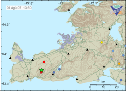 Jarðskjálftahrina á Reykjanesskaga 1. ágúst 2007