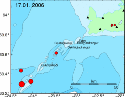 Jarðskjálftavirkni á Reykjneshrygg 17. janúar 2006