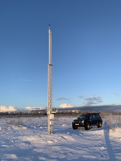 Veðurstöðin Víðidalur, í bakgrunni er Fella- og Hólahverfi, 15. janúar 2019