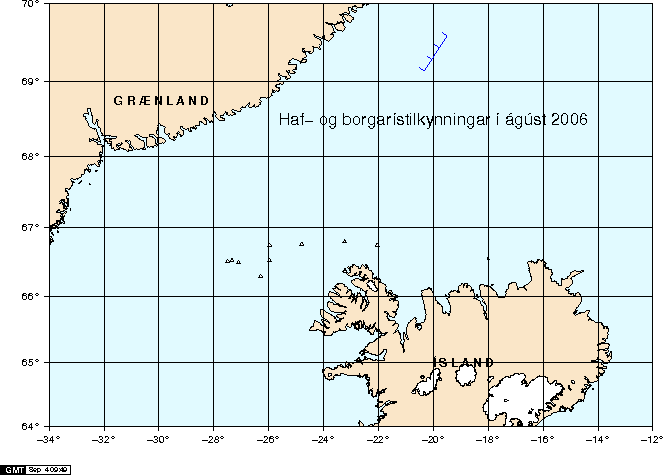 Haf- og borgarístilkynningar í ágúst 2006