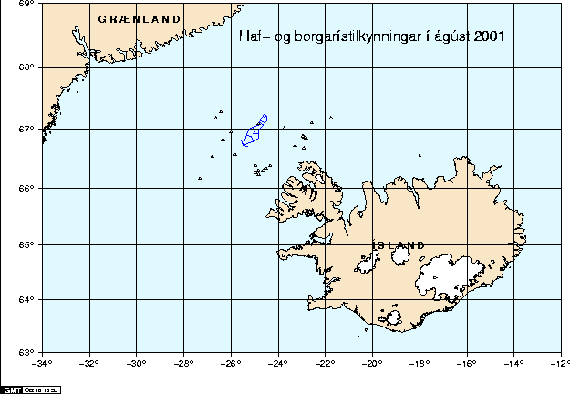 Haf- og borgarístilkynningar í ágúst 2001