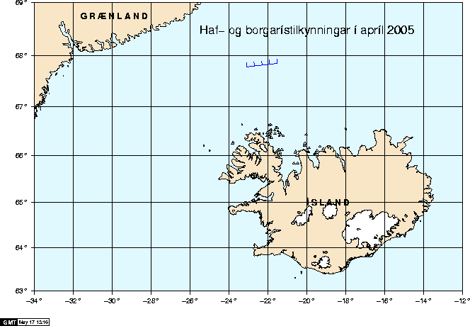 Hafís í apríl 2005