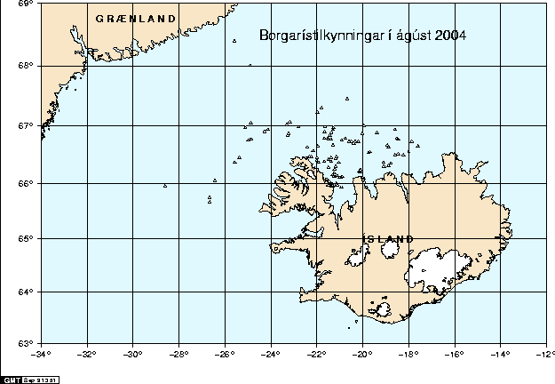 Borgarístilkynningar í ágúst 2004