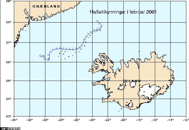 Haf- og borgarístilkynningar í febrúar 2001