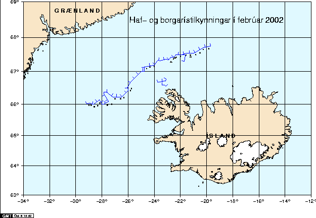 Haf- og borgarístilkynningar í febrúar 2002