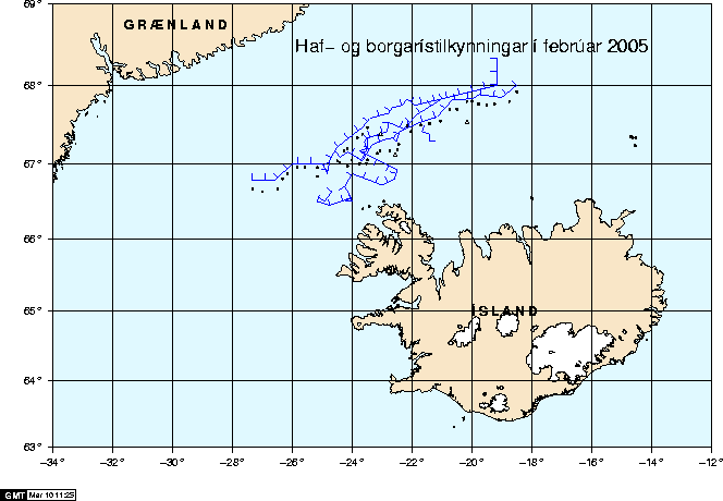 Hafís í febrúar 2005