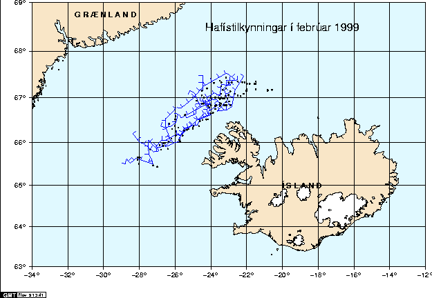 Hafístilkynningar í febrúar 1999