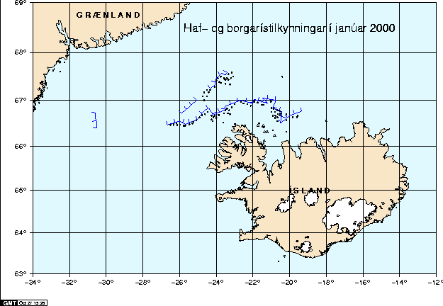 Haf- og borgarístilkynningar í janúar 2000