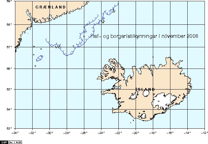 Haf- og borgarístilkynningar í nóvember 2006