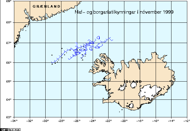 Haf- og borgarístilkynningar í nóvember 1999