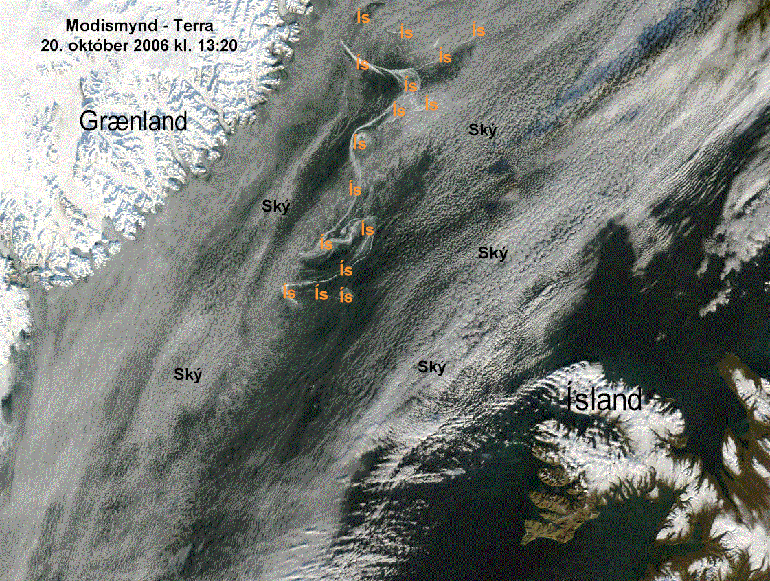 Modis-mynd 14. ágúst 2006