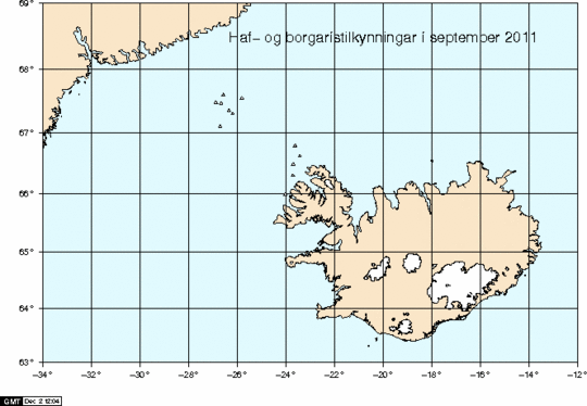 kort af Grænlandssundi