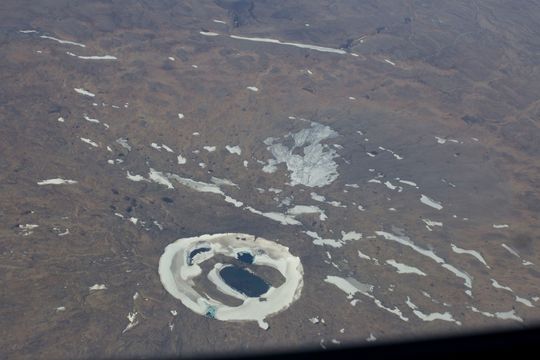 Mynd 3. Leifar af Okjökli 21. ágúst 2014. Hann er ekki lengur kúptur heldur aðeins slitróttur ísfláki.