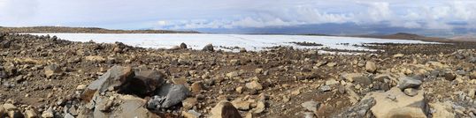 Leifar Okjökuls bíða þess að bráðna alveg 4. september 2014. 