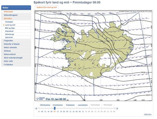 nýjasta sjóveðurspáin ávallt aðgengileg á vefnum okkar