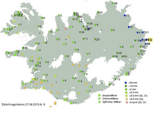 Úrkoma þann sólarhring ""