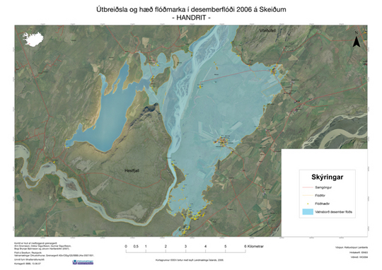 kort af flóðasvæði