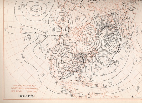 Veðurkort 2. desember 1929