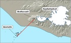 Kort: strönd undan Mýrdalsjökli, Vestmannaeyjar