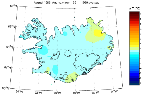 Frávik frá meðalhita í apríl 1986 