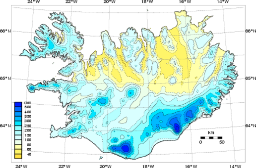 Meðalúrkoma mars