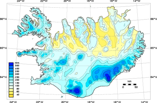 Meðalúrkoma mars